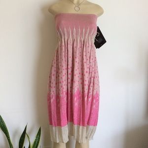 Lapis Women's Strapless Dress, Pink, Beige, One Sz